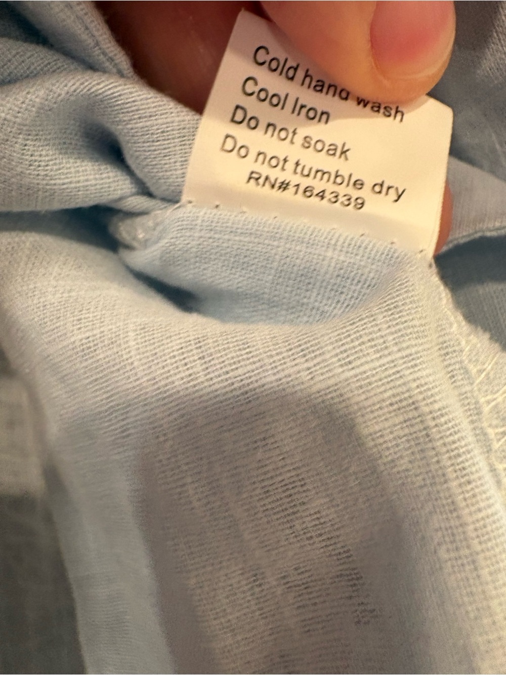 Petal & Pup $64 P2P24” L23” Light Blue 100% Cotton Tie-Front Wide Sleeve Top L - Picture 7 of 8